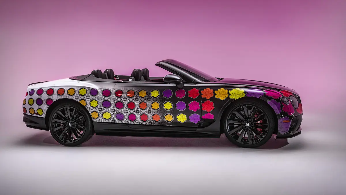 A wildly painted Bentley will be auctioned off for a good cause